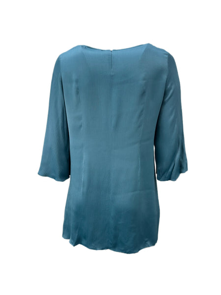 Marina Rinaldi Women's Green Fedelta Ruffle Sleeve Viscose Blouse NWT