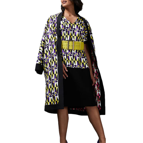 MARINA RINALDI Women's Purple Fedelta Reversible Coat $3205 NWT