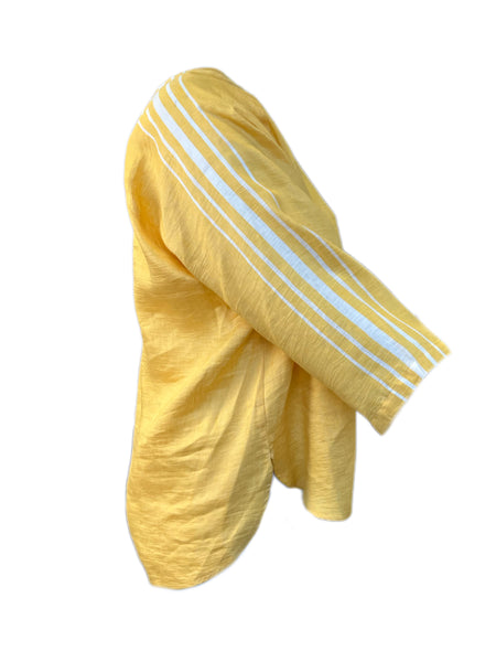 Marina Rinaldi Women's Yellow Filologo 3/4 Sleeve Blouse Size 20W/29 NWT