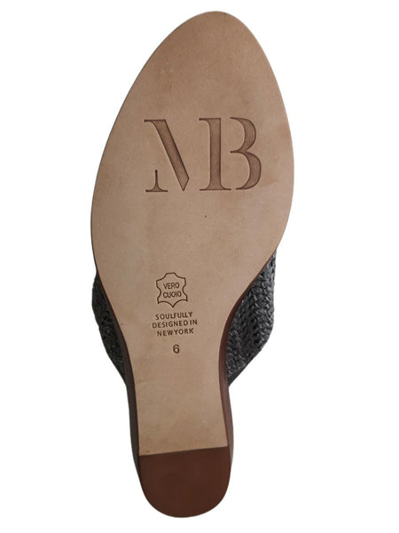 MATT BERNSON Women's Grey Ash Raffia Finch Slides #MB073 NWB