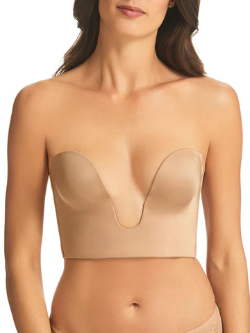 Fine Lines Women's Nude 4 Way Convertible Strapless Plunge Bra 34A