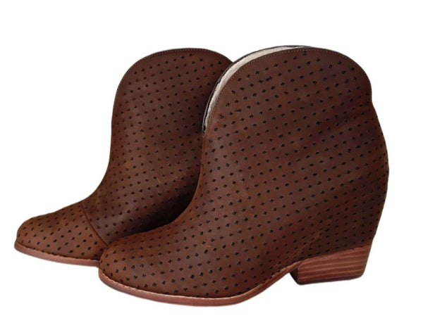 MATT BERNSON Women's Brown Umber Oiled Lether Flores Booties #MB014 6 NWB