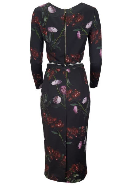 ERIN Women's Black Peony Blouse #41120544850 4 NWT