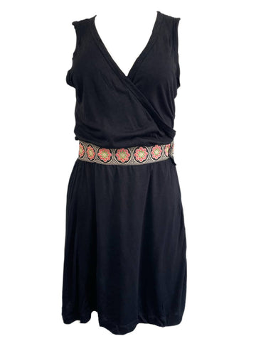 FORNARINA Women's Black Wrap Lace Back Dress Size Small NWOT