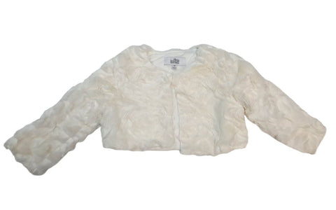 BADGLEY MISCHKA Girl's White Faux Fur Belle Bolero #58441400 NWT