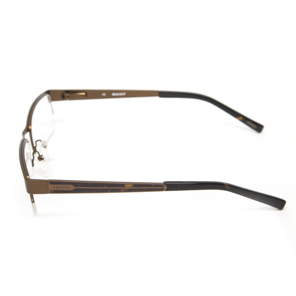 Gant Alger Rectangular Semi-Rimless Eyeglass Frames 54mm - Satin Brown NEW