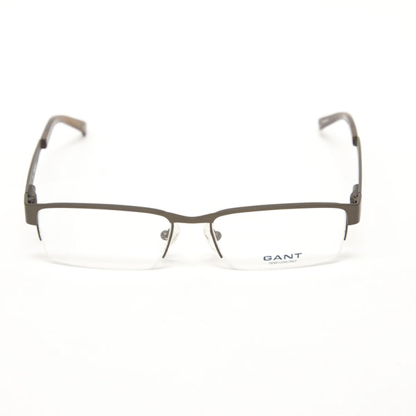 Gant Alger Rectangular Semi-Rimless Eyeglass Frames 54mm - Satin Gunmetal NEW