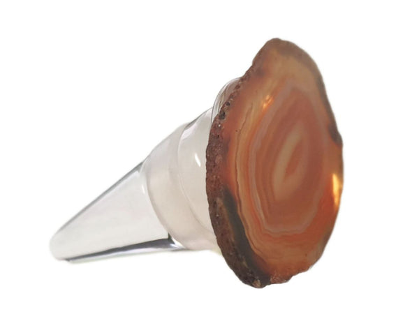 RABLABS Red Agate Bottle Stopper #GA002 Approx. L2" x W 1.5" NWB