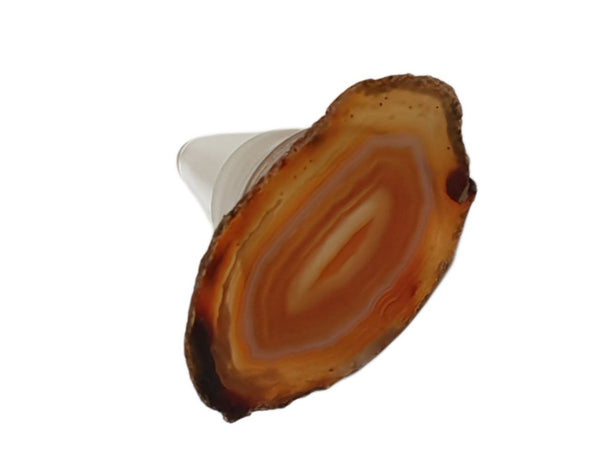 RABLABS Natural Agate Bottle Stopper #GA005 Approx. L2" x W 1.5" NWB