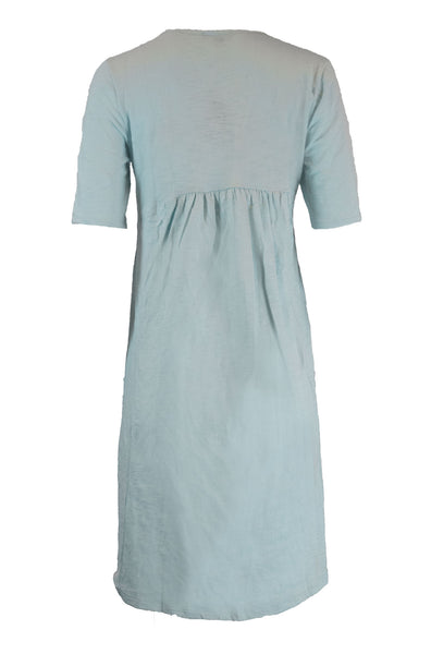 G&C United Knitwear Women's Short Sleeve Asymmetric Dress with Pockets, Ocean, XS