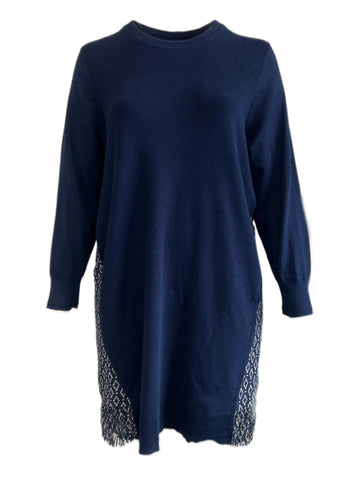 Marina Rinaldi Women's Navy Gaia Knitted Sweater Dress Size XL NWT