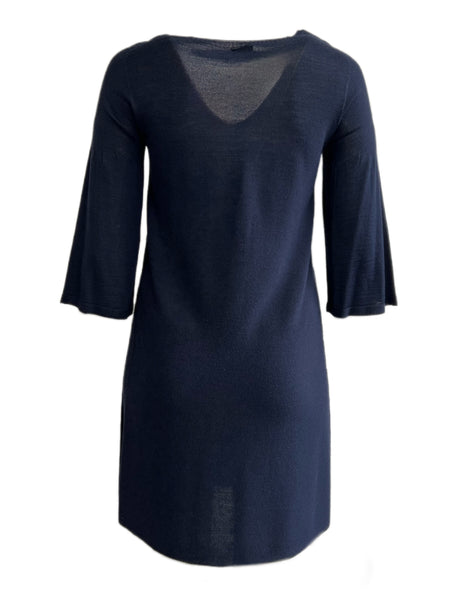 Marina Rinaldi Women's Navy Gange Knitted Sweater Dress Size S NWT