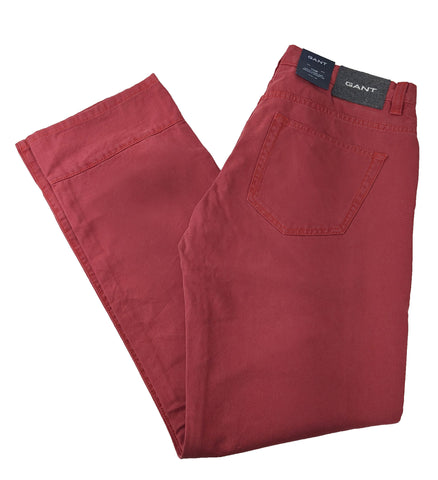 GANT Men's Bordeaux Highland Cut Canvas Tyler Jeans Size 34/34 NWT