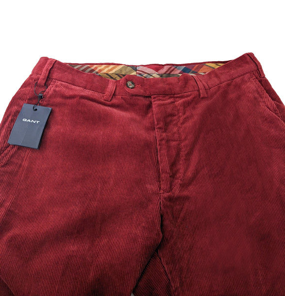 GANT Men's Grape Wine Carmel Mid Waffle Cord Pants Size 34 NWT