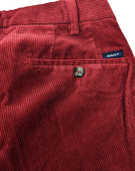 GANT Men's Grape Wine Carmel Mid Waffle Cord Pants Size 34 NWT