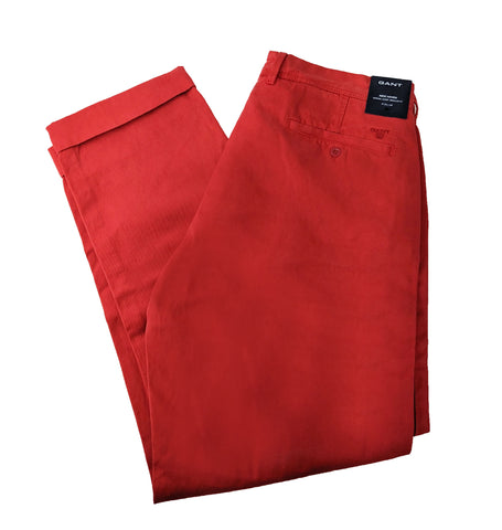 GANT Men's Bright Red New Haven Classic Preppy Chinos Size 34/34 NWT