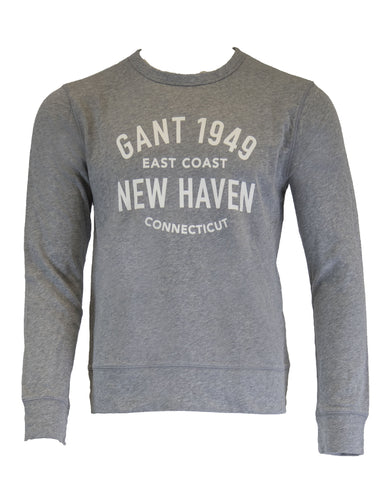 GANT Grey Melange O2 Gant New Haven C-Neck Sweatshirt 226141 Size M $165 NWT