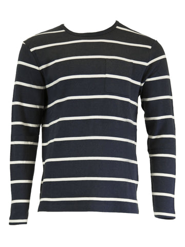 GANT Men's O1 Breton Stripe Long Sleeve Shirt, Medium, Persian Blue