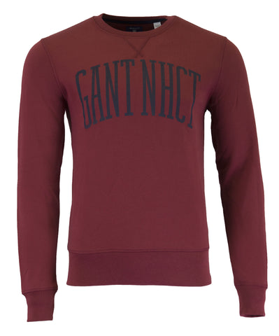 Gant Men's NHCT Crew Neck Sweatshirt (276207), Medium, Mahogny Red