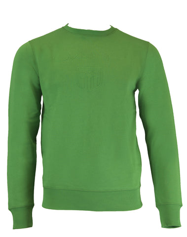 GANT Men's Jelly Green Gant Embossed C-Neck Sweatshirt 276317 Size M $165 NWT