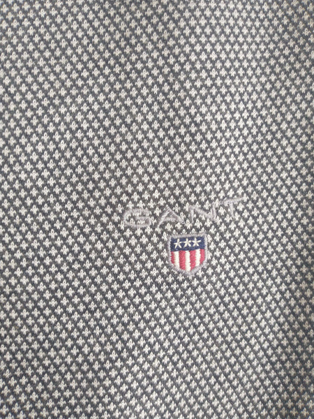 GANT Men's Slim Antracit Melange Tech Prep Pique Dobby Shirt 3001362 Size M NWT