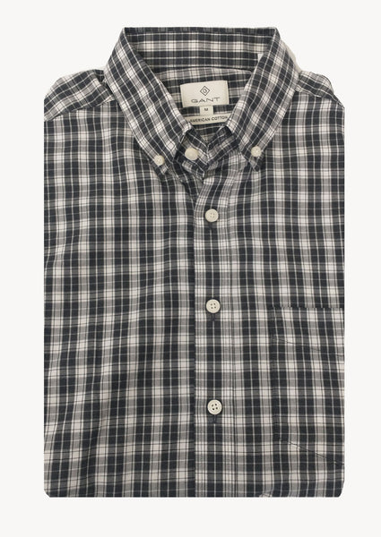 GANT DIAMOND G Men's Black Luxe Tartan Twill Fitted BD 303112 Size M NWT