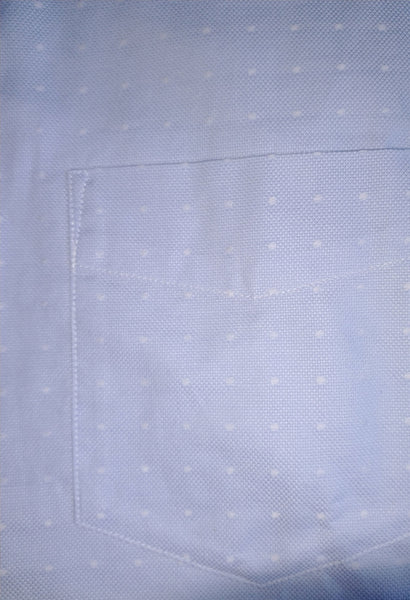 GANT Men's Lavender Blue Fitted Royal Oxford Dot Spread Collar Shirt 303307 Sz M