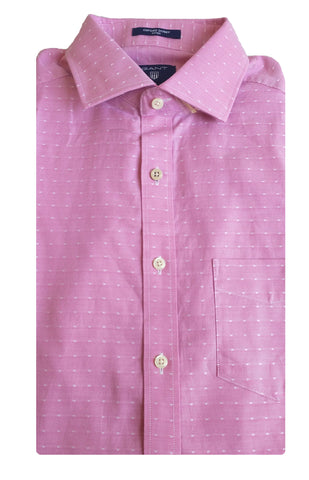 GANT Men's Rich Pink Fitted Royal Oxford Dot Spread Collar Shirt 303307 Size M