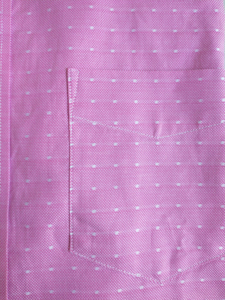 GANT Men's Rich Pink Fitted Royal Oxford Dot Spread Collar Shirt 303307 Size M