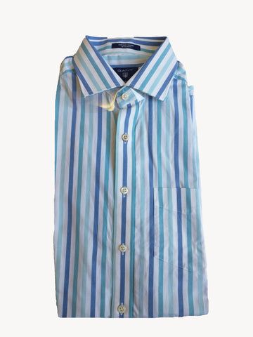 GANT Men's Nautical Blue Royal Oxford Stripe Spread Collar Shirt 303326 Size M NWT