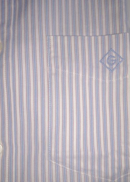 GANT DIAMOND G Men's Royal Oxford Stripe Fitted BD 303722 Size Medium NWT