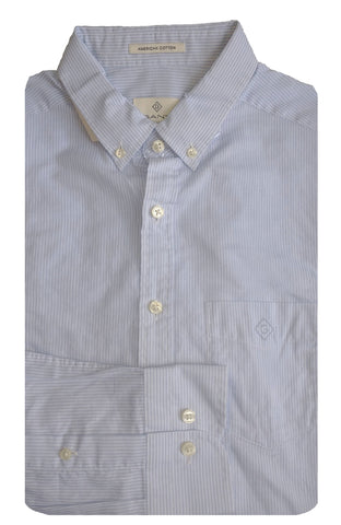 GANT DIAMOND G Men's Blue Cotton Linen Check Fitted Shirt 303802 Size M NWT