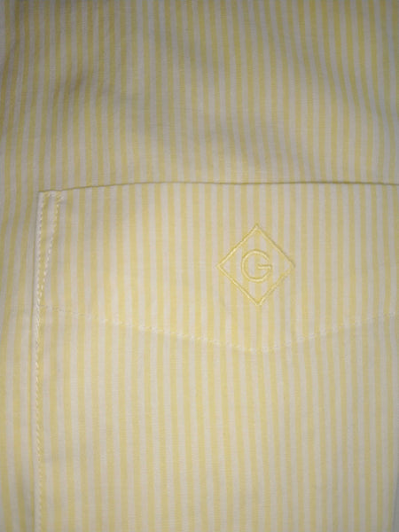 GANT DIAMOND G Men's Lemon Cotton Linen Check Fitted Shirt 303802 Size M NWT
