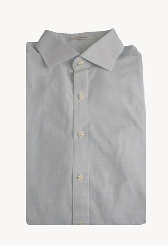 GANT DIAMOND G Men's Blue Check Fitted Spread Collar Shirt 303847 Size 40