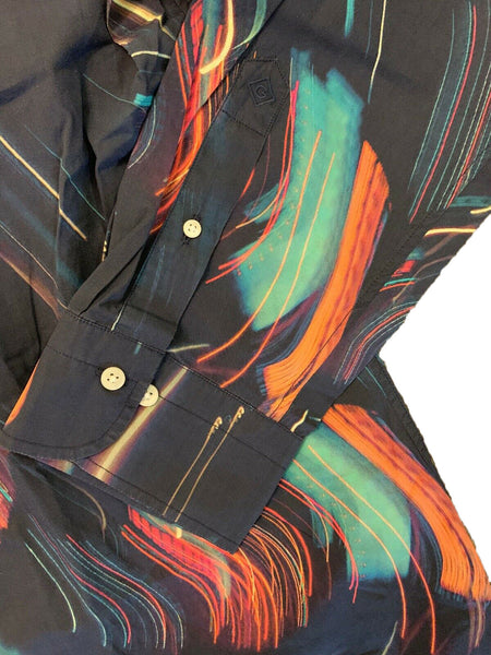 GANT DIAMOND G Men's Fitted Printed Hidden BD Shirt 3050062 Size M $185 NWT