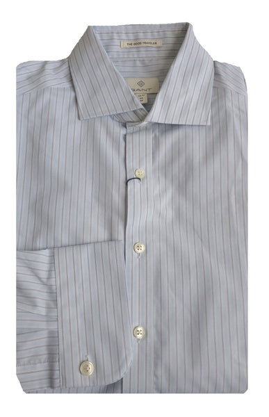 GANT DIAMOND G Men's Hamptons Blue Stretch Fitted Broadcloth 3050906 Sz 40 NWT