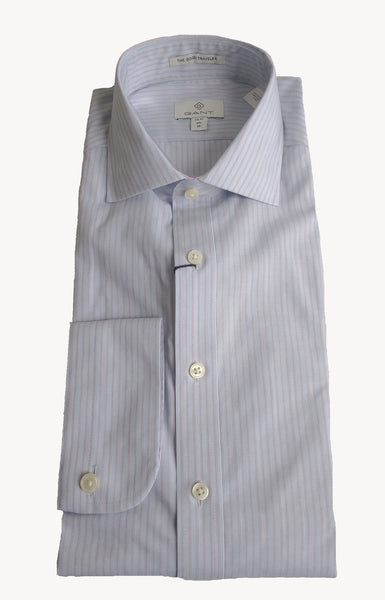 GANT DIAMOND G Men's Hamptons Blue Stretch Fitted Broadcloth 3051006 Sz 40 NWT