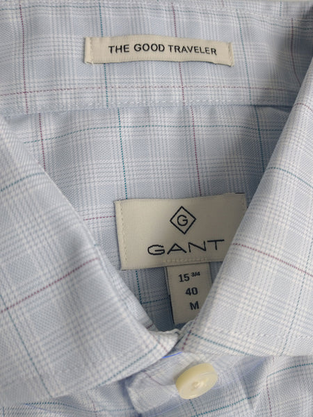GANT DIAMOND G Men's Hamptons Blue Fitted Stretch Shirt 3051206 Size 40 NWT