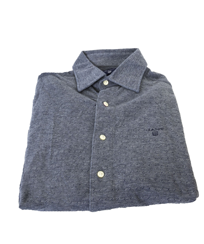GANT Men's Dark Indigo Polka Dot Pique Spread Collar shirt 334256 Size M NWT