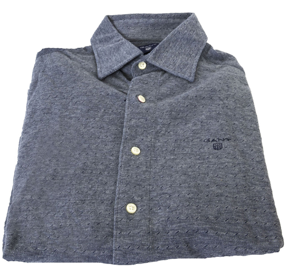 GANT Men's Dark Indigo Polka Dot Pique Shirt 324256 Size Medium NWT