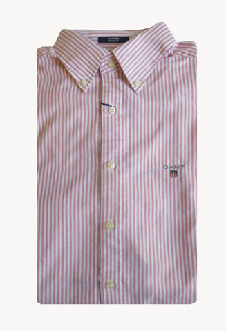 GANT Men's Bright Red Tech Prep Stripe Button Down Shirt 331600 Size M NWT