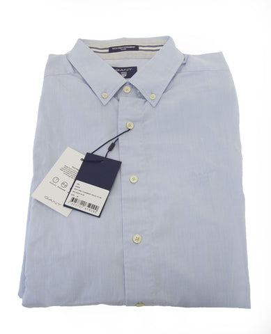 GANT Men's Capri Blue Tech Prep Chambray Fitted Shirt 333032 Size M $135 NWT