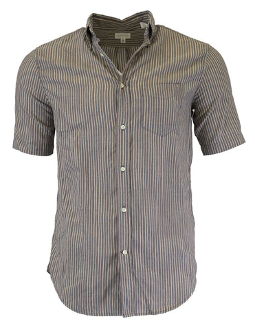 GANT RUGGER Evening Blue Micro Stripe Short Sleeve Shirt 341158 Size M $135 NWT