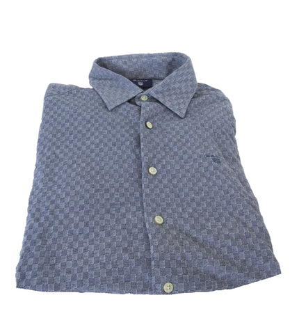 GANT Men's Dark Indigo Gingham Pique Spread Collar Shirt 364296 Size M NWT
