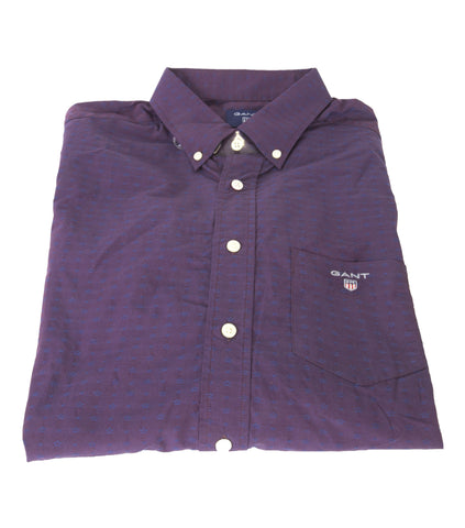 GANT Men's Purple Fig Dobby Star Regular Button Down Shirt 364510 Size M NWT