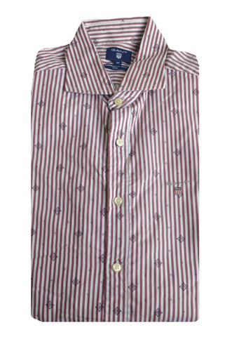 GANT Men's Purple Fig Herringbone Banker Fitted Shirt 364577 Size M NWT