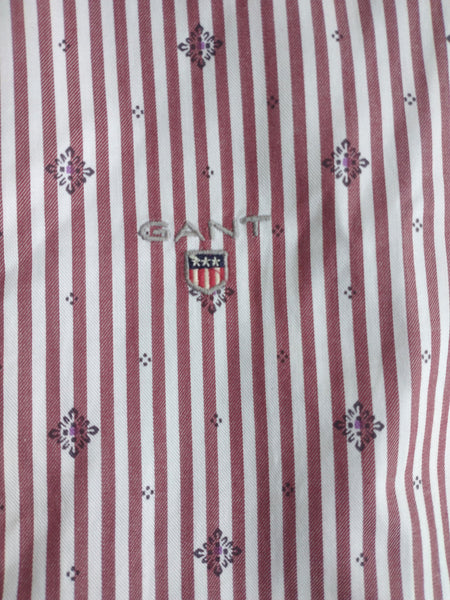 GANT Men's Purple Fig Herringbone Banker Fitted Shirt 364577 Size M NWT