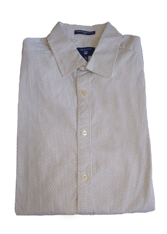 GANT Men's Stone Grey Comfort Broadcloth Dobby Dress Shirt 364820 Size M NWT