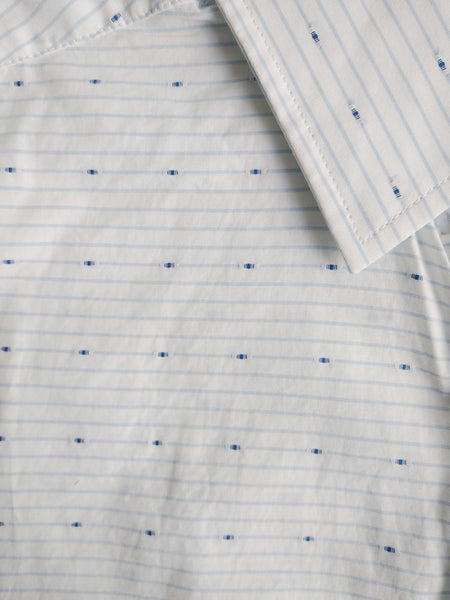 GANT Men's Nautical Blue Dobby Stripe Fitted Shirt 365655 Size Medium NWT