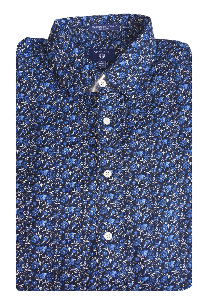 GANT Men's Persian Blue Printed Flowers Town Dress Shirt 365714 Size Medium